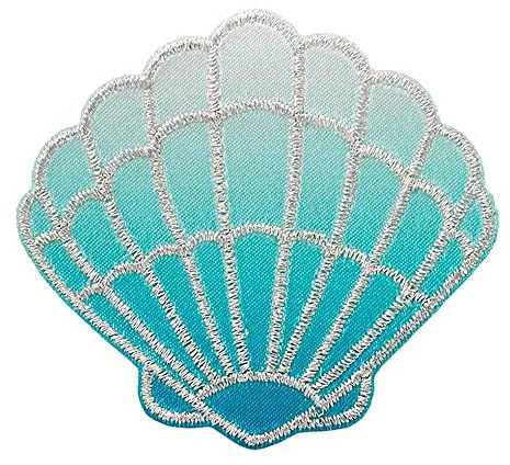 Mono-Quick 1205x Muscheln Bügelbilder, Pink, Lila, Türkis, Blau - Applikation Meer (12055 - Türkis)