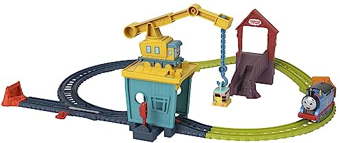 Thomas & Friends Motorized Toy Train Set Fix 'em Up Friends with Carly the Crane & Sandy the Rail Speeder for Preschool Kids Ages 3+ Years, HDY58, Nicht Zutreffend