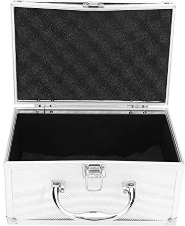 Estink Aluminium Toolbox, Portable Tool Case with Handle and Sponge Lining for Instruments, Silver 230x150x125mm Hard Metal Storage Box Carrying Case