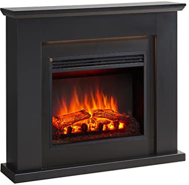 FLAMME 40 Freestanding Electric Fireplace surround, Mardella, Black
