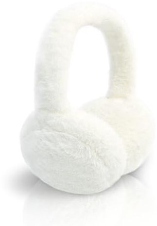 SEYUFN Faltbare Ohrenwärmer Damen Winter Plüsch Ohrenschützer Kinder Weiche Warm Halten Ohrenwärmer Mädchen Jungen Niedliche Ohrwärmer (A-weiß)