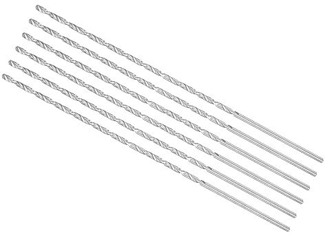 CoCud 6Stk Extra Lange Spiralbohrer Bohrer 3mm Bohrer Durchmesser | Drehbohrer, Schnellarbeitsstahl, 200mm Gesamt Länge, für Gehärtetes Metall Holzarbeiten Plastik Aluminium