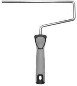 Set aus Farbwalze 25 cm für für strukturierte Untergründe und Farbwalzen-Bügel mit Softgrip 25 cm grau