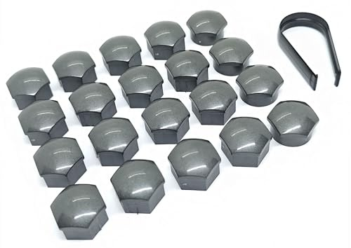 Partsdealers Radmutterabdeckungen für Volvo S60 S80 S90 V60 V90 XC40 XC60 XC90 Polestar Verschlusskappen-Set (kleiner Typ, dunkelgrau)