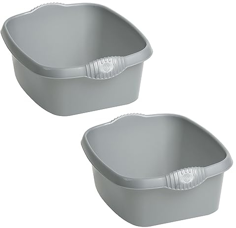 2x Schüssel rechteckig grau 12L 32x39cm Kunststoff Spüle Universal Pflege