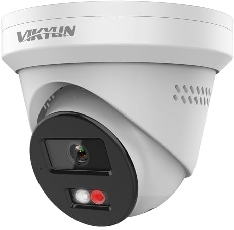 VIKYLIN 5MP CCTV Camera Outdoor with Human/Vehicle Detection,2-Way Audio, Smart Dual Light,98ft IR/Colorful NightVision,Built-in SD Card Slot for 24/7 Recording(max.512GB), PoE Security Camera IP67