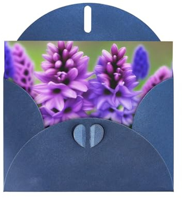 PHAYAH Lot de 10 cartes de vœux en jacinthe et idéales pour Noël, les anniversaires de mariage et les invitations de fête, enveloppes bleues assorties