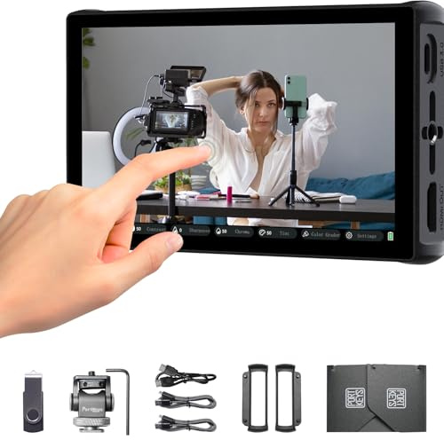 Portkeys PT5 III Camera Monitor 5.4 800nits Field Monitor with USB 3.0 Type-C port Support Waveform, Histogram, Peaking, False Color, and 3D LUT Function for DSLR Camera (Gray)