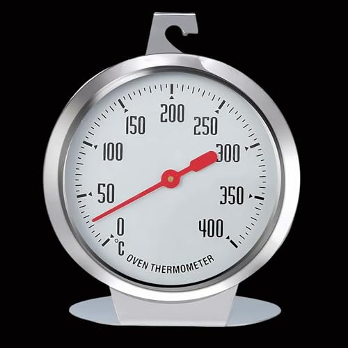 Termómetro para Horno, 0-400 Grados TermóMetro de Horno, Termómetro de Horno para Horno de Gas, Medidor Temperatura Soporte Lectura Instantánea Alta Precision Esfera Grande, para Cocinar