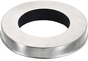 sourcing map Faucet Base Ring, 2.13x1.26(OD x ID) Stainless Steel Wire Drawing Washer Fasteners Tap Hole Cover for Bathroom Kitchen Faucets, Silver
