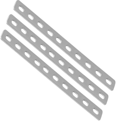 Piastre Staffa Piatta Forata in Acciaio Inox, 3 Pezzi, Piastra di Giunzione Piana, Staffe Piatte Lamiera Forata, Staffe Piastra di Fissaggio, per Fissaggio Mensola Supporto Mobili, 25CM
