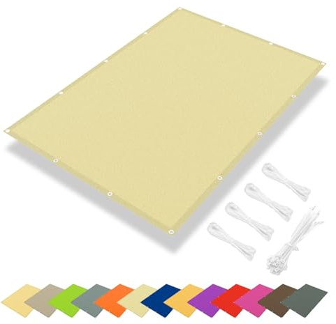 IOAOI 1.5x3.6M Sun Shade Sail Waterproof, 95% UV Block Rectangle Awning Canopy, Shade Sails Garden Canopy with Free Rope, Square Sun Sail for Outdoor, Patio, Balcony, Lawn, Pergola-Off-White