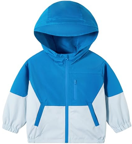 Volunboy Chaqueta Cortavientos Niños, Ligera al Viento con Capucha y Bolsillos & Cremallera (1-8 Años)