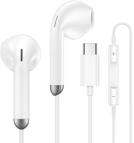 Écouteurs Filaire USB C pour Samsung Galaxy S25 S24 Plus S23 S22 S21 A17 A16 A15 A56 A55 A54 A36 5g,Intra Écouteur USB C Casque Audio Type C avec Micro,Ecouteurs Filaire pour iPhone 17 16 15 Pro Max