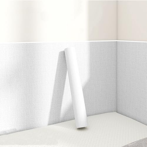 Aeovot Papier Peint Thermique Adhesif Mural - Rouleau Isolant Thermique Autocollant Anti Humidité Imperméable Phonique 3D Anti-Collision Coussin Revetement Mural Panneaux Muraux(Blanc,50cmx3m)