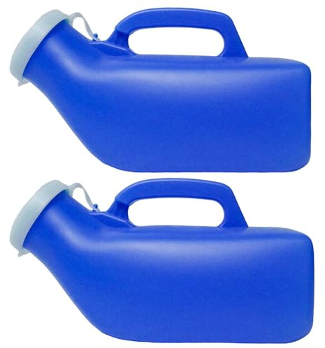 Urine Bottles Male,Portable Urinal Toilet,1200ml Pee Bottle for Men,2 Pack Spill Proof Urinal Bottle for Car,Hospital, Travel,Camping,Elderly & Incontinence (Blue)