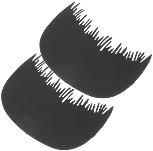 Pettine Applicatore per Fibre Chioma Nero in Plastica 2 Pezzi | Barriera per Attaccatura, Uso Professionale, Leggero e Portatile, Adatto a Donna e Uomo
