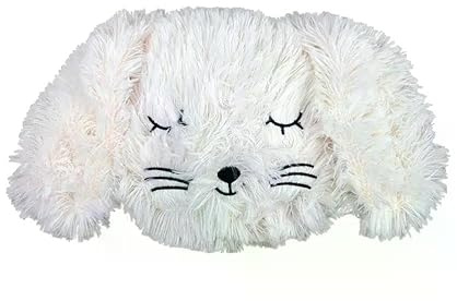 Plüschtier Wärmekissen mit Hirsefüllung, Sweet-Love Design, Mikrowellengeeignet, Weiß, 22 cm
