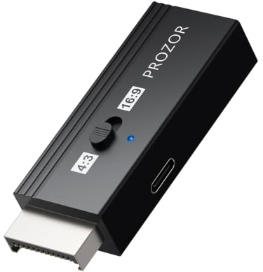 PROZOR Convertisseur PS2 HDMI 1080p avec Switch 4:3/16:9 | Plug and Play Sans Réglage, Compatible PS, Alimentation USB Incluse, Pour TV Moderne 4K