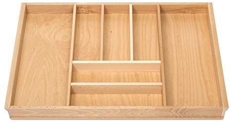 Orga-Box III BUCHE Besteckeinsatz für 80er Schublade für Nobilia ab August 2012 (473 x 697 mm) Holz-Schubladeneinsatz mit 7 Fächer
