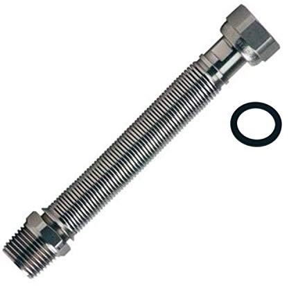 INOXESTENS TUBO GIUNTO FLESSIBILE ESTENSIBILE 3/4 L. 75 x 130 mm ACCIAIO INOX PER ACQUA RISCALDAMENTO MF MADE IN ITALY
