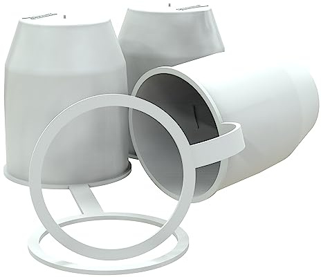 AUPROTEC Schutzkappe Anhängerkupplung mit Sicherungsring Kugelschutzkappe Abdeckkappe mit Schlaufe für Auto Kugelkopf-Kupplung weiß 3er-Set