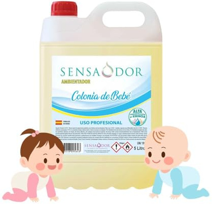 Ambientador Colonia bebé SENSAODOR, 5 Litros, azul, Garrafa, Profesional, Empresas, Negocio, Limpieza, Neutralizador, Quitaolor, Buen olor, Aromatizador