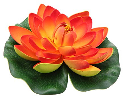 Hemoton Künstliche Lotus Lotusblume Schwimmende Seerose Lotusblüte Lotusblatt für Garten Deko Gartenteich Pool Aquarium Fisch Teich Wasserpflanzen