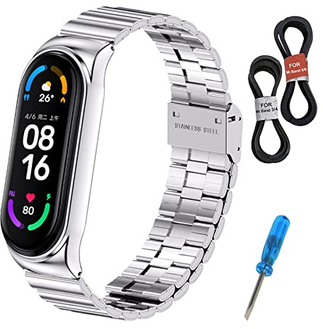 MIJOBS Armband Kompatibel mit Xiaomi Mi Band 10 & 9 & 8 Metallarmband Ersatz Armbänder für Miband 8/9/10 Edelstahlband