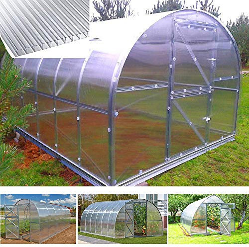 gazebiprofessionali.com Invernadero túnel 3 x 6 m de policarbonato 6 mm Prime Plus de Serrashop, invernaderos modulables para huerto jardín plantas viveros