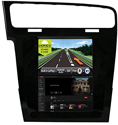 JOYX Android 10 bilradio passar Golf 7 (2013–2018) – 4G + 64G – inbyggd DSP/Carplay/Android Auto – kamera gratis – 9,7 tum 2 DIN – stöd rattstyrning WiFi DAB snabbbåt 360 kamera
