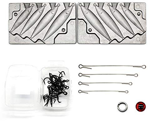 Dimatteo Angelköder-Form-Set, 42,5 g, 57,7 g, 85 g, 190 g, 4 Mulden, 121 Stück/Packung, ohne Griff