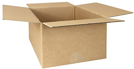 smiley pack 100 Stück Faltkartons 330 x 240 x 160 mm braun KK60 | Versandkarton, Verpackungskartons 33 x 24 x 16 cm aus Wellpappe 1 wellig – Karton, Pappkarton für Paket & Päckchen