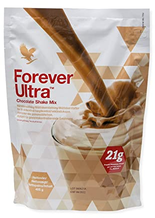 Forever Ultra Chocolate Protein Shake, 21g Soja Eiweiß, sättigender Mahlzeitersatz, Pulver ohne Konservierungsstoffe, glutenfrei (16 Portionen, 405 g)