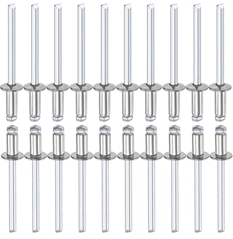 DTGN 4mm x 8mm (DxL) Blindnieten - 25Pack - Gut für Maschine Verbindung - 304 Edelstahl Kuppel Offenes Ende Niet