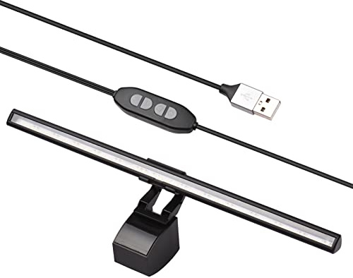 Maiju Lampada da lettura elettronica per monitor dello schermo del computer, 40 cm, con temperatura bicolore 2800 K-6500 K, 10 livelli di luminosità regolabile, per laptop, desktop, ufficio, casa
