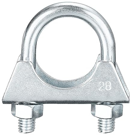 QUARKZMAN Schalldämpfer U-Bolzen Klemmen für 28mm(1-1/8) Durchmesser Auspuff Heck Rohrleitung 1Stk Abluft U Klemme Sattel Typ U-Bolzen Klemmen