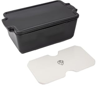 PEUGEOT - Terrine en Céramique avec Presse Appolia - 20 cm x 11 cm x 7,5 cm - Contenance : 0,65 L - Terrine Pour Foie Gras - Garanti 10 Ans - Fabrication Française - Coloris Ardoise