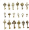 Moguri Lot de 18 Mini Clés Décoratives Vintage Mixte Bronze - Mariage Rétro Antique Décoration Collier Pendentif Classique