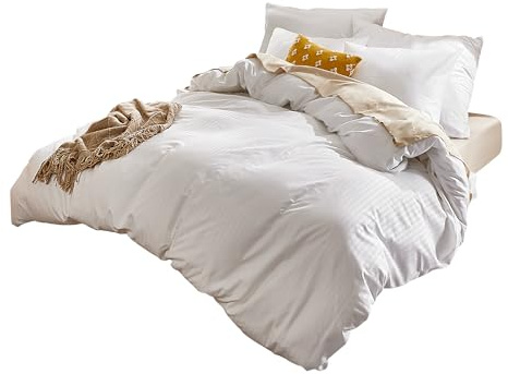 Sonive Housse de Couette 240x220 cm, Taies d'oreiller 65x65 cm*2, Couette 4 Saison 100% Couette en Microfibre, Blanc Lumineux