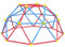 Outsunny Cúpula de Escalada Juego de Cúpula Geométrica Parque Infantil para 3-8 Años con Marco de Metálico Anti-UV Carga 180 kg para Patio Jardín Ø183x90 cm Rojo y Azul