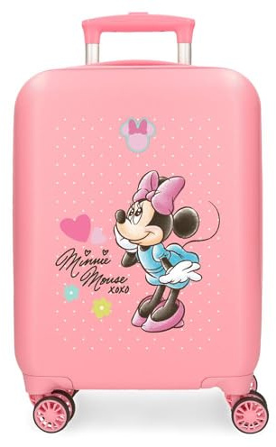Disney Joumma Bags, Minnie Imagine, Valigia Cabina, Valigia per bambini, Realizzato in ABS, un materiale, Quattro Ruote Doppie di Giro multidirezionale, Chiusura a combinazione laterale., Rosa