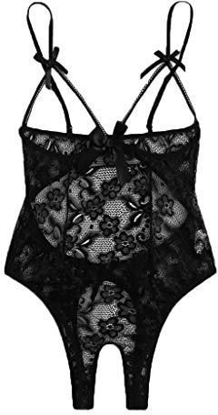 Body Femme Sexy Chic Dos Nu Ouvert Entrejambe Lingerie Sexy Femme Coquine Hot Sein Nu Justaucorps Babydoll Teddy Bodysuit Femme Dentelle Transparente sous Vetements feminins Pas Cher