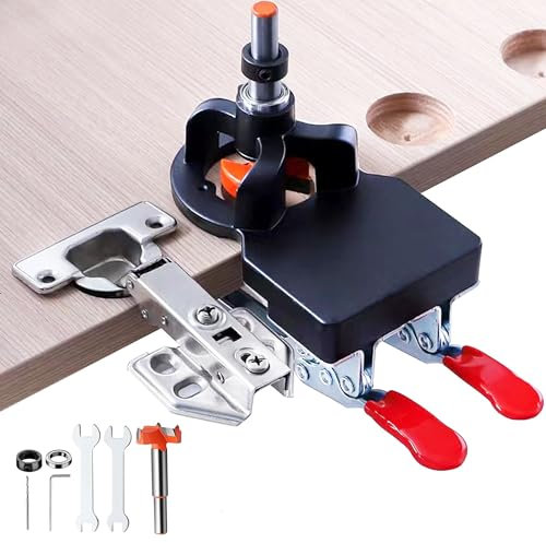 Ensemble de gabarit de perçage pour charnière cachée de 35 mm, matériau en alliage d'aluminium, double clip fixe plus stable, fabrication de précision pour meubles en bois, portes d'armoires