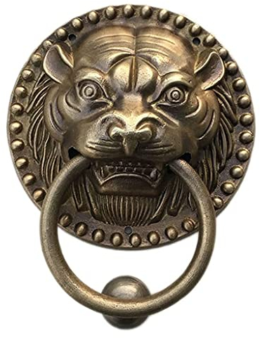 ZZZOLX Türklopfer, Haustürklopfer, Exquisiter Türgriff aus Messing, Türklopfer, Tigerkopf-Türklopfer, Türgriff, Türklopfer, Türklopfer for die Haustür