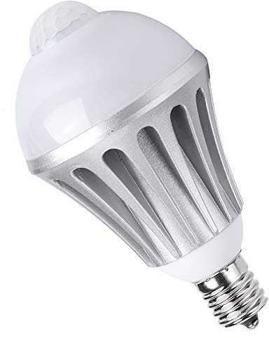 Zerodis Bombilla LED con Sensor de Movimiento para Pasillo de Dormitorio, Bombilla para Lámpara LED con Sensor de Movimiento Humano E17 AC85265V 9W (Blanco cálido)