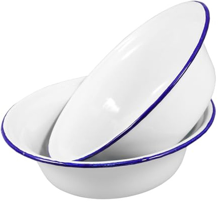ABOOFAN Enamel Soup Bowl 6.3 Inch Retro Household Enamelware for Salad Soup Rice Fruit Serving Easy to Clean