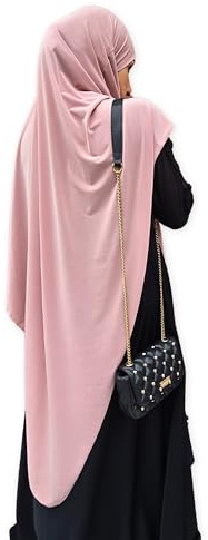 Yaqeen Jersey Khimar Langer Hijab für Muslima, Diamantschliff, Kopftuch, Lycra, Gebetskleid, muslimische Schals
