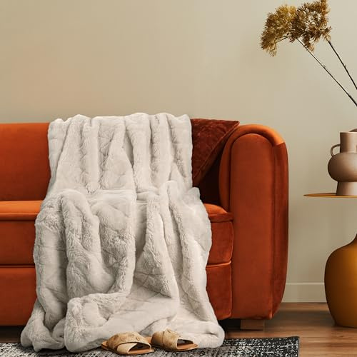 Paco Home Deko Wohnzimmer Decke Kuscheldecke Tagesdecke Boho Aesthetic Sofadecke Schlafzimmer Modern Flauschig Waschbar, Farbe:Creme, Größe:150x200cm