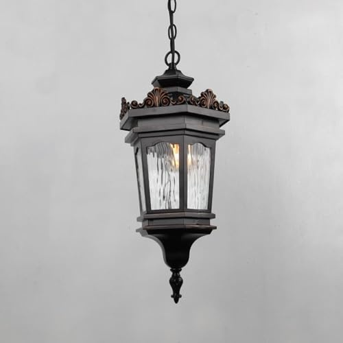 CHUNGYANG Lampe À Suspension Extérieure De Style Européen, Lustre Extérieur Étanche, Luminaires Décoratifs De Villa De Jardin, Plafonniers Suspendus De Pavillon De Balcon À Vis E27, Pour Allée Terrass
